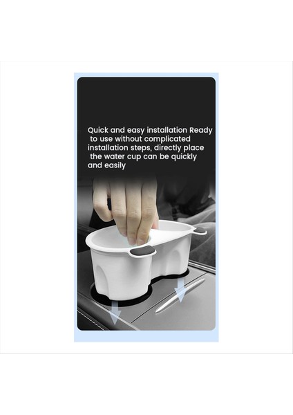 Tesla Model 3 Fincan Tutucu Merkezi Merkezi Kontrol Içecekleri Model Y 2023 Panda Desen Su Kupası Tutucu (Yurt Dışından)