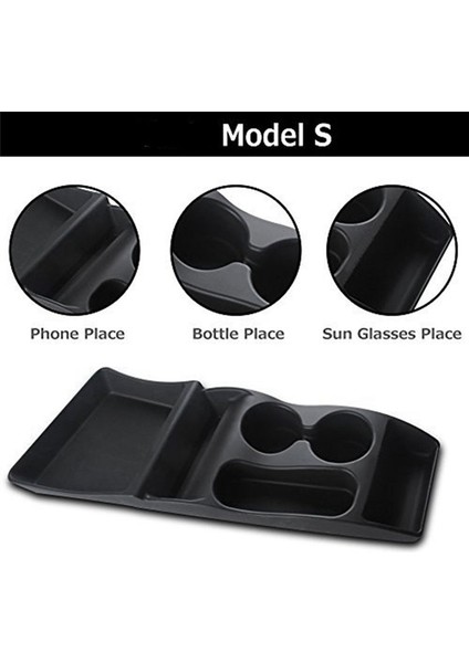 Araba Silikon Saklama Kutusu Konsolu Konteyner Merkezi Tesla Model S Için Kutu Kupası Saklama Kutusu Tutucu 2012-2017 (Yurt Dışından)