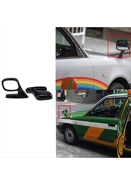 2pcs Universal Hood Yan Dik Görünüm Aynası Otomatik Dış Ayarlanabilir Reflektör Suv Kamyon Siyah (Yurt Dışından) modelleri