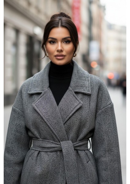 Kışlık Uzun Kuşaklı Kaban – Siyah Soft Dokulu fiyatları