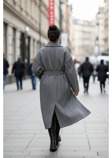 Kışlık Uzun Kuşaklı Kaban – Siyah Soft Dokulu fırsatları