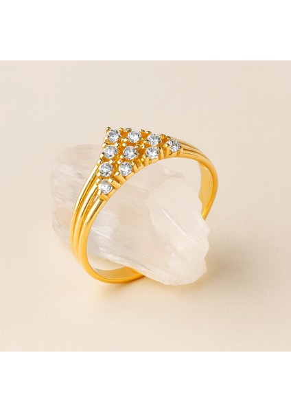 14 Ayar Altın Üçgen Yüzük, Geometrik Alyans Yüzük fiyatları