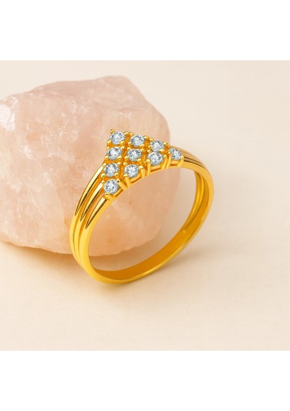 14 Ayar Altın Üçgen Yüzük, Geometrik Alyans Yüzük modelleri