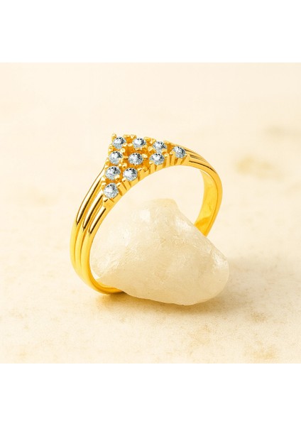 14 Ayar Altın Üçgen Yüzük, Geometrik Alyans Yüzük fırsatları