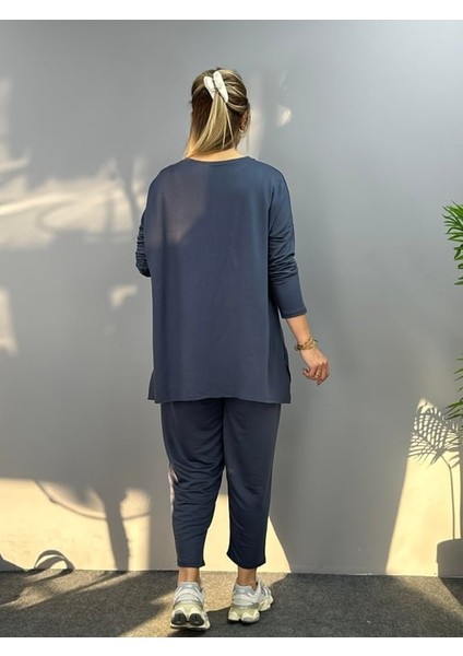 Kadın Iki Iplik Viskon Pamuk Kumaş Arma Detaylı Ikili Takım fiyatları