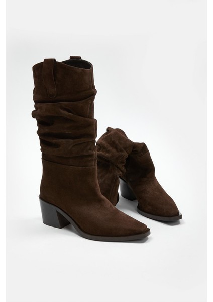Loven Acı Kahve Süet Hakiki Deri Topuklu Çizme indirimleri