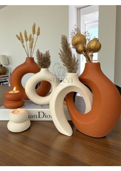 Dekoratif Sevgili Sarmaşık Vazo Set, Halka Vazo Tealight Mumluklu Set, Dekoratif Obje & Biblo Set fiyatları