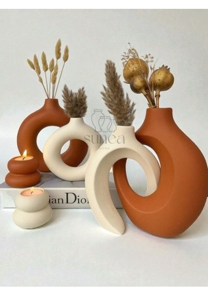 Dekoratif Sevgili Sarmaşık Vazo Set, Halka Vazo Tealight Mumluklu Set, Dekoratif Obje & Biblo Set modelleri