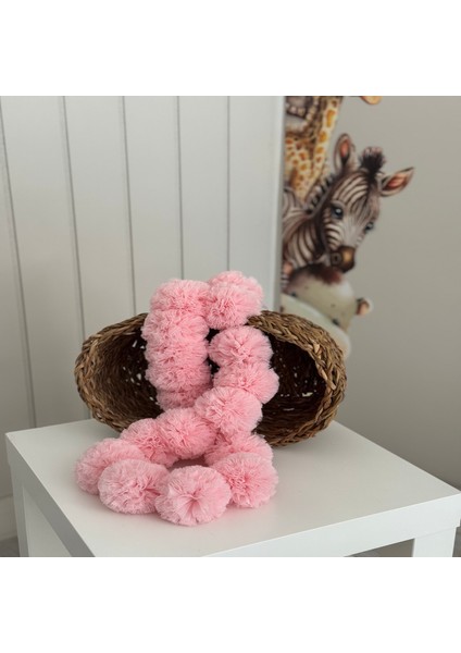 Toz Pembe Sıralı Ponpon Mini Ponpon