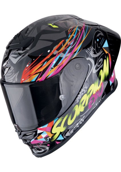 Exo R1 Evo Iı Air Savage Spor Motosiklet Kaskı Siyah Mavi Pembe