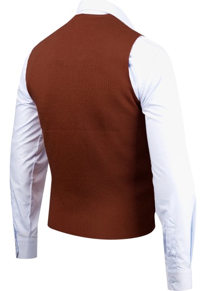 Erkek Düğmeli Spor / Regular Triko Örme Kolsuz Yelek - 4241LS