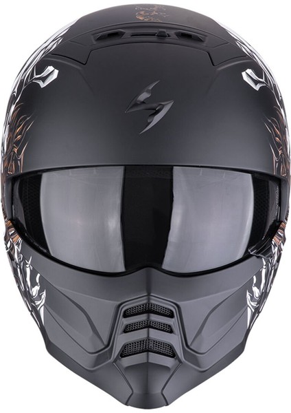 Exo Combat 2 Genesis Modüler Motosiklet Kaskı Mat Siyah Beyaz Altın fiyatları