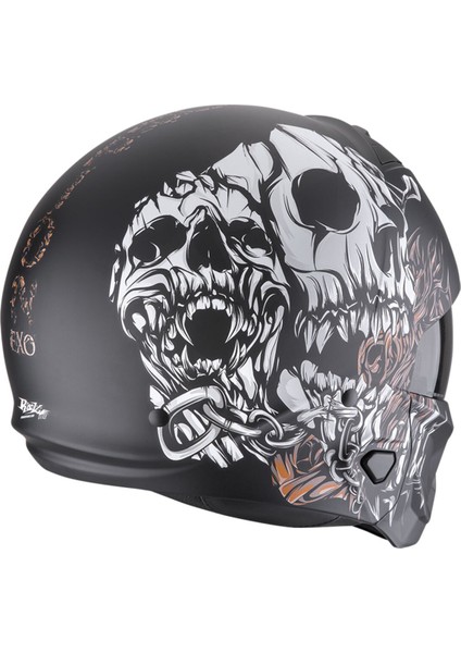 Exo Combat 2 Genesis Modüler Motosiklet Kaskı Mat Siyah Beyaz Altın modelleri