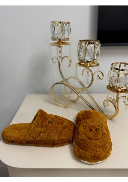 Ayıcıklı Rahat Yazlık Kışlık Kadın Peluş Tüylü Ev Terliği fırsatları