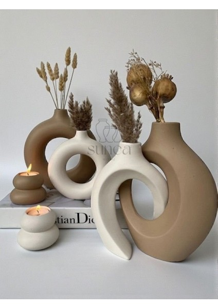 Dekoratif Sevgili Sarmaşık Vazo Set, Halka Vazo Tealight Mumluklu Set, Dekoratif Obje & Biblo Set fiyatları