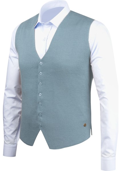 Erkek Düğmeli Spor / Regular Triko Örme Kolsuz Yelek - 4241LS fiyatları