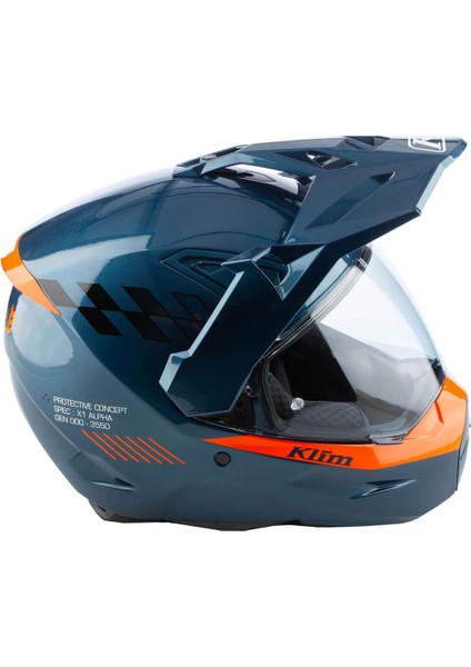 X1 Alpha Carbon Concept Korumalı Adv Motosiklet Kaskı Mavioranj fırsatları