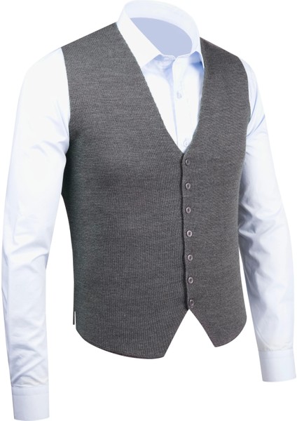 Erkek Düğmeli Spor / Regular Triko Örme Kolsuz Yelek - 4241LS fiyatları