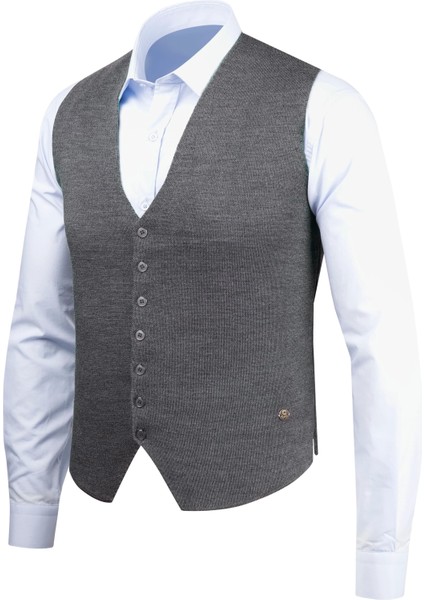 Erkek Düğmeli Spor / Regular Triko Örme Kolsuz Yelek - 4241LS modelleri