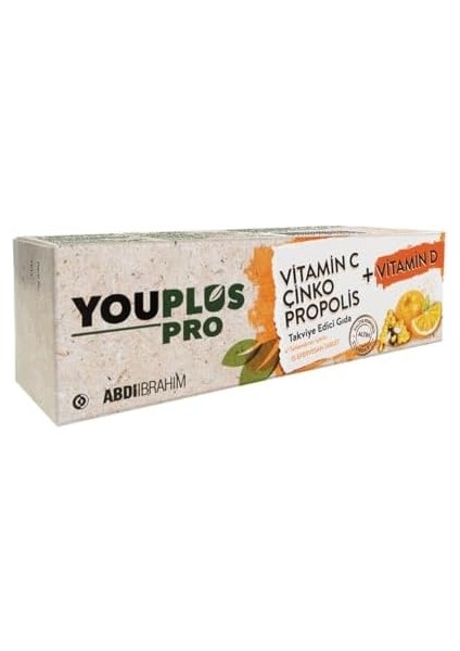 Youplus Pro Vitamin C, D, Çinko & Propolis 15 Efervesan Tablet