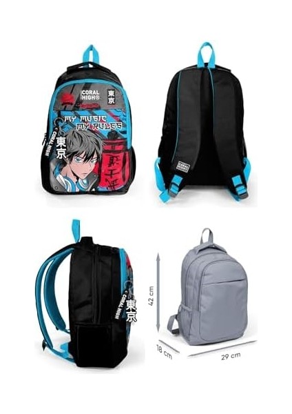 Siyah Mavi Ilkokul Ortaokul ve Günlük Sırt Çantası - Erkek Çocuk modelleri