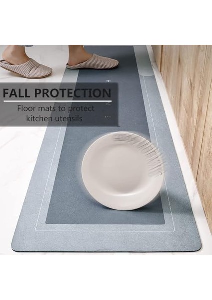 Paspası Halısı, Süper Emici Zemin Paspası Hızlı Kuruyan Paspasları Halılar Kauçuk Kaymaz Alt Duş Halıları Duş Lavabo Küvet Için 45 cm x 149 Cm, Kare Koyu Gri modelleri