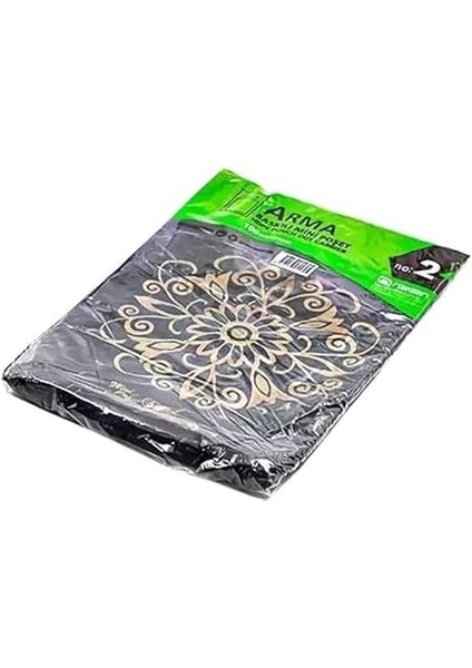 Arma Baskılı Mini Blok Poşet Torba - No : 2-25X37 Cm. - Siyah - 100 Adetlik 1 Paket