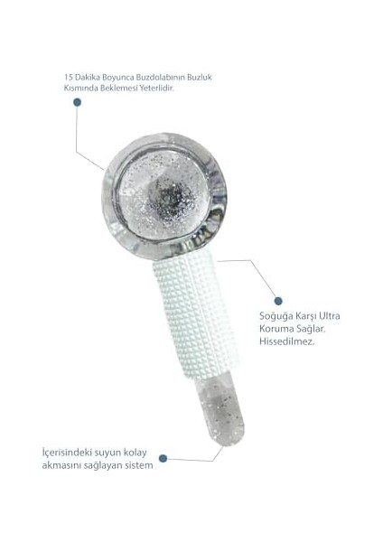 Seay Ice Globe Buz Küresi Soğuk Terapi Topu Masaj Tasarımlı Beyaz Renk