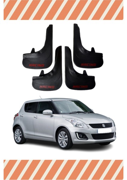 Suziki Swift Racing Yazılı 4'lü Tozluk Çamurluk Paçalık