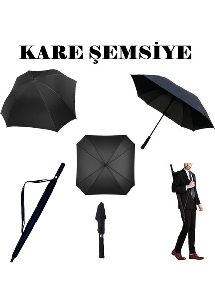 Dayanıklı Kare Şemsiye, Rüzgar Geçirmez, Siyah, Hafif ve Şık Tasarım fiyatları