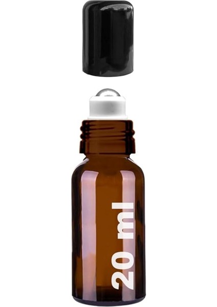 20 ml Çelik Roll On Şişe, Sızdırmaz Siyah Kapaklı, 2 Adet, Amber, Çok Renkli fırsatları