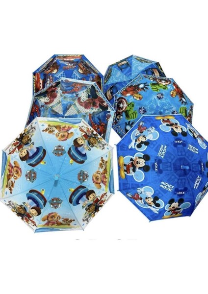 Renkli 8 Telli Çocuk Şemsiye, Eğlenceli ve Dayanıklı Tasarım