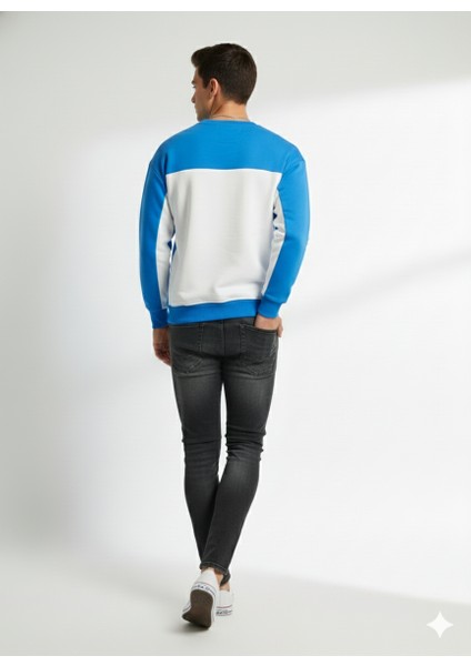 Erkek Bisiklet Yaka Çift Iplikli Baskılı Içi Pamuklu Sweatshirt modelleri