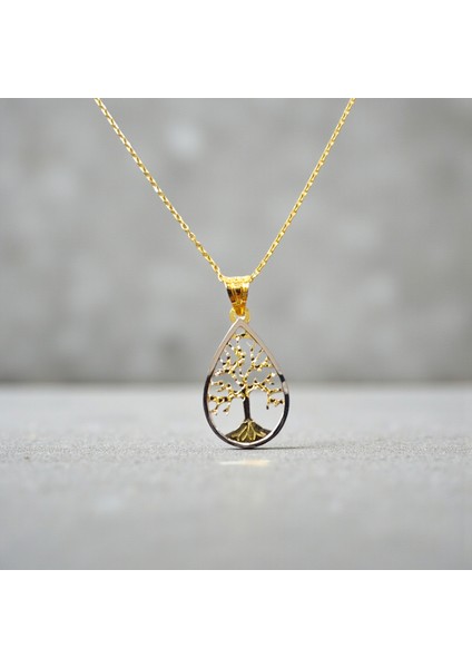 Hayat Ağacı Figürlü 14 Ayar Altın Kolye