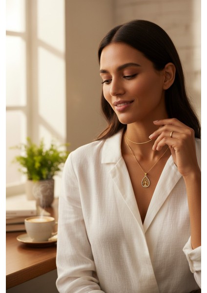 Hayat Ağacı Figürlü 14 Ayar Altın Kolye indirimleri