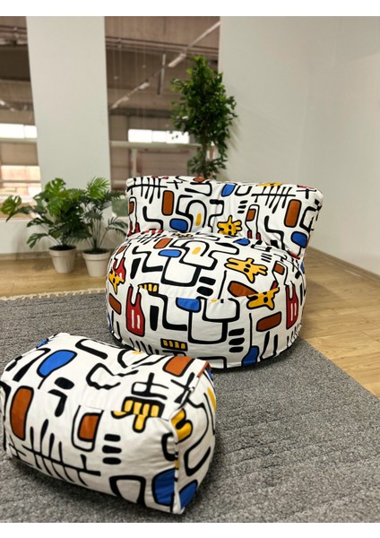 Twist Joy Modern Desenli Armut Koltuk Ayak Uzatmalı Puf Tv Koltuk modelleri