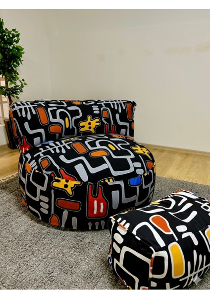 Twist Joy Modern Desenli Armut Koltuk Ayak Uzatmalı Puf Tv Koltuk fırsatları