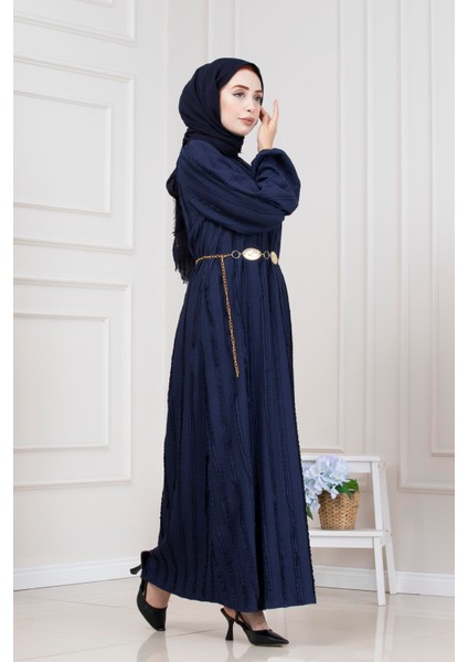 Fırfır Detaylı Rüya Elbise-Lacivert fırsatları