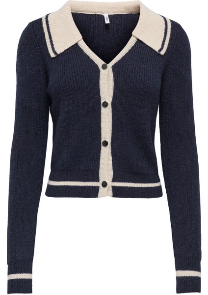 Lacivert Kadın Hırka Onlzoe Ls Cardıgan Collar Knt