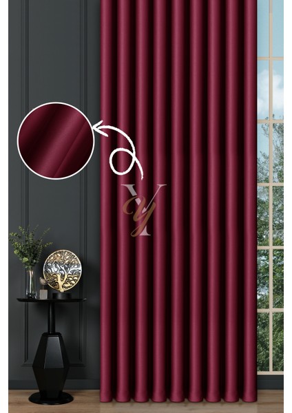 Blackout Fon Perde V-2039 Bordo