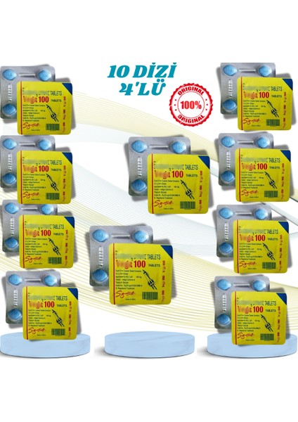 Vega 100 Mg 4X10 Dizi(40 Tablet Kullanım) Orjinal Bandrollü VEGA100MG Etki Garantili Tablet Geciktirici7 Sertleştirici7 Erkeklereözel Performâns_arttırıcı CİALİSS100 Kuvvetlendirici 100% Etkili