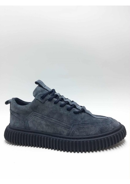 Hakiki Deri Süet Bağcıklı Lacivert Kauçuk Taban Geniş Kalıp Sneaker Kışlık Erkek Ayakkabı C-3234148RCRD fiyatları