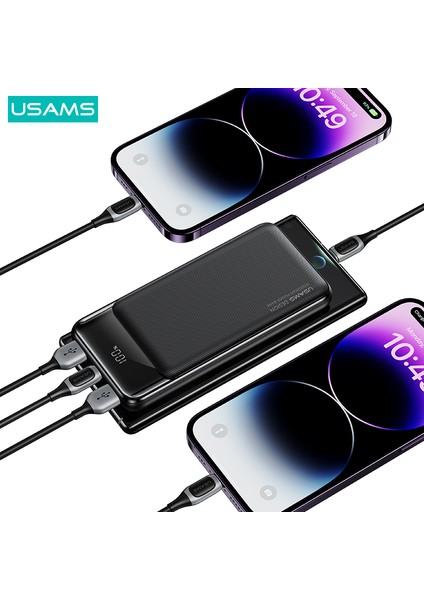 CD198 10000 Mah Powerbank | 3 Çıkışlı (2×usb + Type-C) | LED Dijital Ekranlı | Hızlı Şarj Destekli Taşınabilir Şarj Cihazı