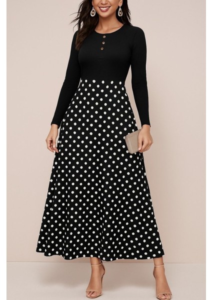 Kadın Uzun Kollu Önü Düğmeli Viskon Bluz Eteği Örme Maxi Krep Elbise indirimleri