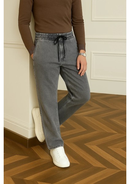 Erkek Trend Günlük Bol Paça Baggy Gri Pantolon fırsatları