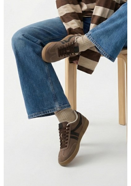 Kadın Sneaker Bağcıklı Düz Taban Spor Ayakkabı Tiyone Vizon fiyatları