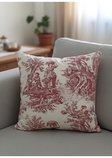 Fransız Köylüler Rustik Dekoratif 4'lü Yastık Kırlent Kılıfı Takımı modelleri