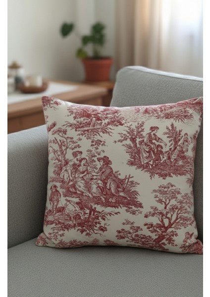 Fransız Köylüler Rustik Dekoratif 4'lü Yastık Kırlent Kılıfı Takımı fırsatları