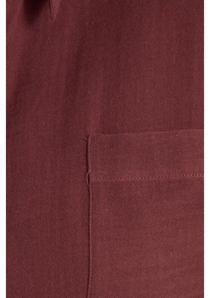 Kadın Oversize Geniş Kesim %100 Pamuk Müslin Kumaş Uzun Kollu Cepli Dokulu Kahverengi Gömlek indirimleri