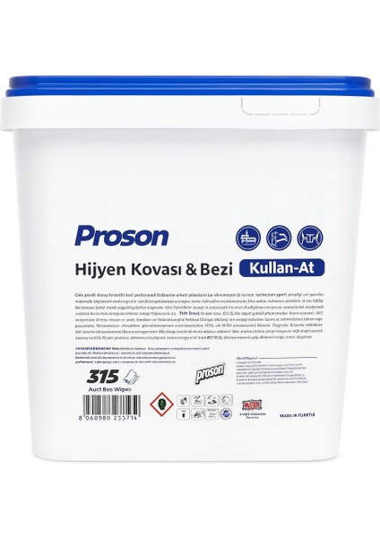 Yüzey Temizlik Havlusu Hijyen Kovası 315 Adet modelleri